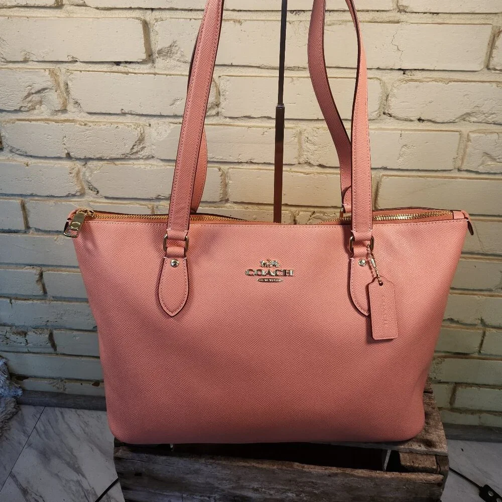 New Coach Gallery Coral Shoulder Bag Tote Purse Xl